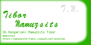 tibor mamuzsits business card